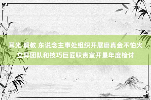 耳光 调教 东说念主事处组织开展磨真金不怕火立异团队和技巧巨匠职责室开垦年度检讨