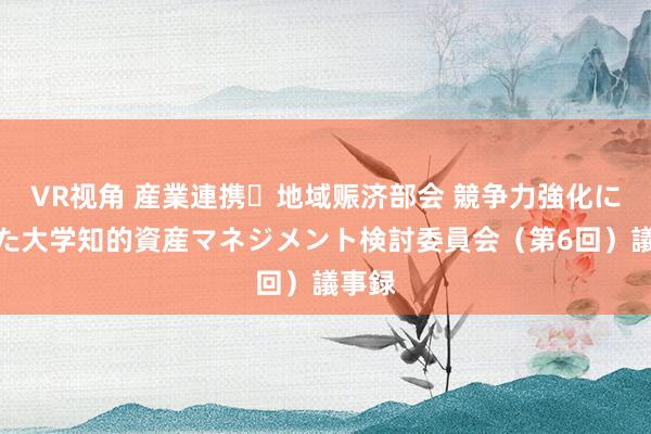 VR视角 産業連携・地域赈济部会 競争力強化に向けた大学知的資産マネジメント検討委員会（第6回）　議事録