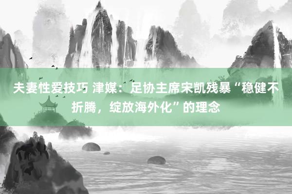 夫妻性爱技巧 津媒：足协主席宋凯残暴“稳健不折腾，绽放海外化”的理念