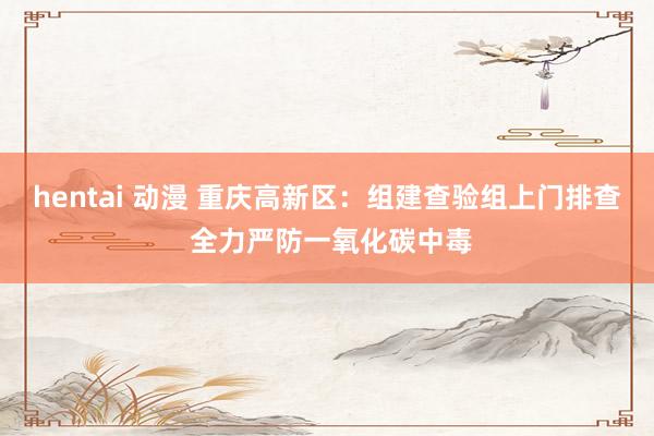 hentai 动漫 重庆高新区：组建查验组上门排查 全力严防一氧化碳中毒