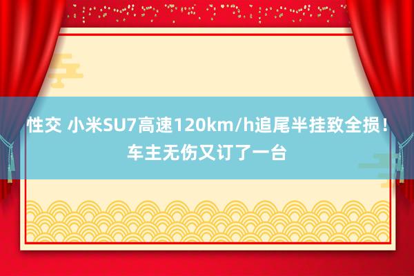 性交 小米SU7高速120km/h追尾半挂致全损！车主无伤又订了一台