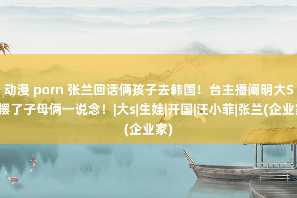 动漫 porn 张兰回话俩孩子去韩国！台主播阐明大S又摆了子母俩一说念！|大s|生娃|开国|汪小菲|张兰(企业家)
