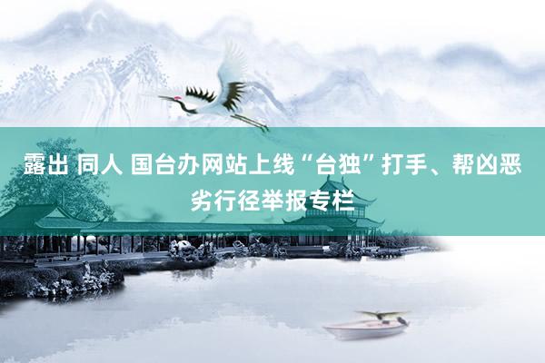 露出 同人 国台办网站上线“台独”打手、帮凶恶劣行径举报专栏