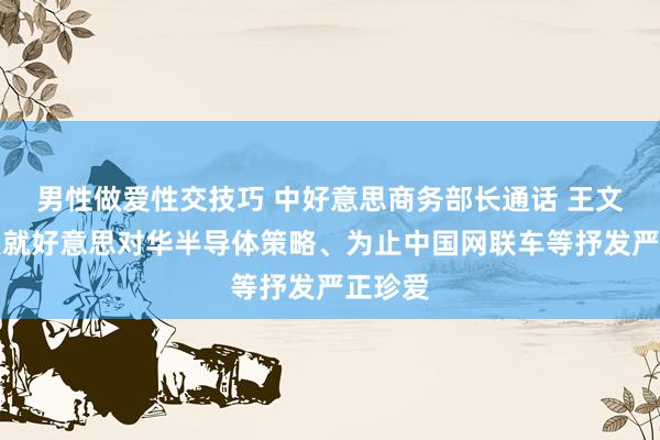 男性做爱性交技巧 中好意思商务部长通话 王文涛要点就好意思对