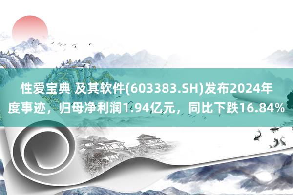 性爱宝典 及其软件(603383.SH)发布2024年度事迹